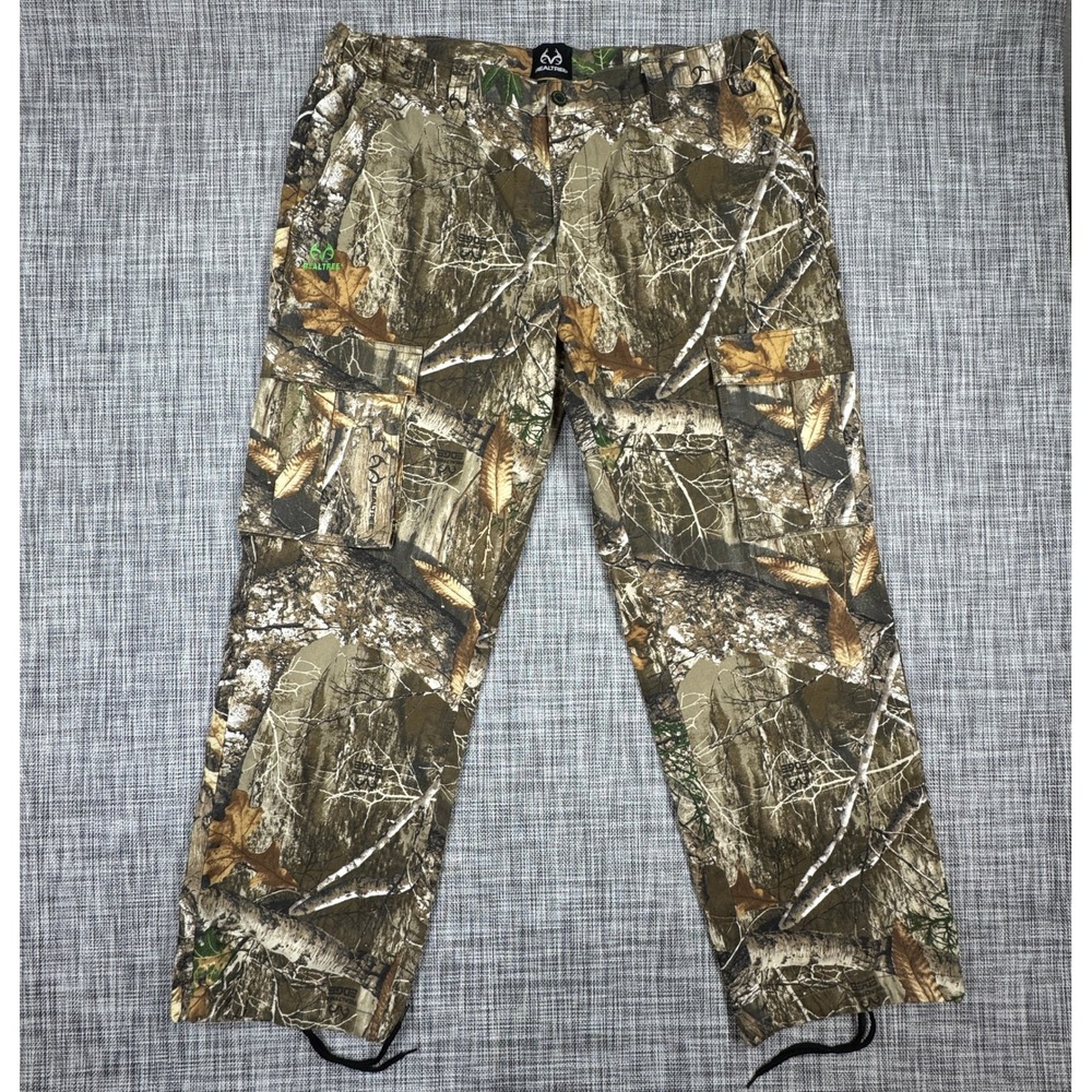 Realtree Men XL 40/42 Edge Camo Cargo Hunting Pants Cotton Blend Outdoor Utility